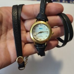 La Mer Faux Leather Wraparound Watch